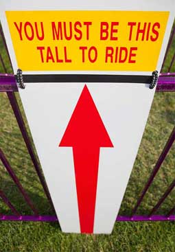 amusement ride height sign