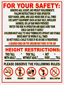 amusement ride safety sign